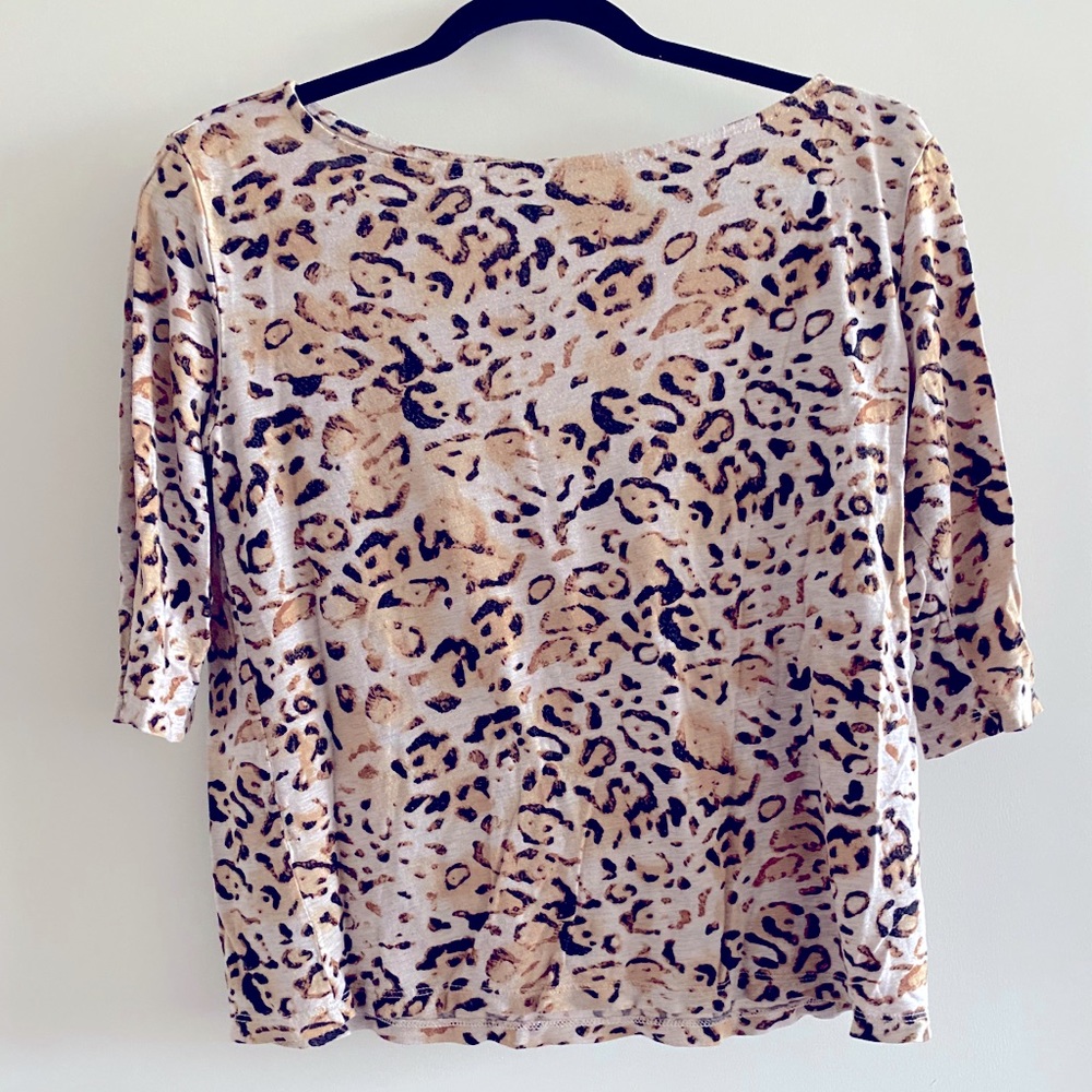 Leopard 3/4 length tee